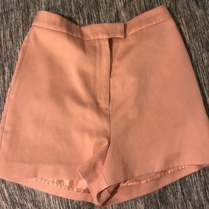 Peach high waisted dress shorts